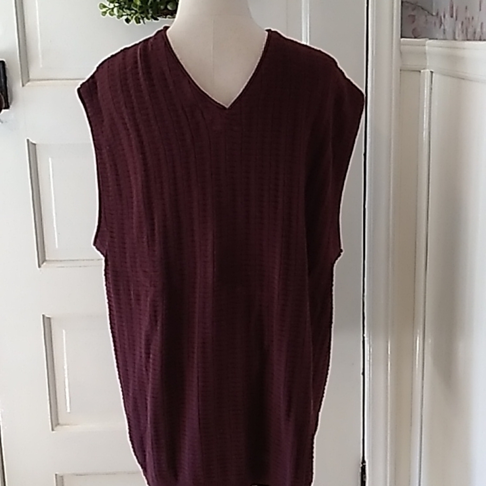Mens grandpa sweater vest XL burgendy made in USA 🇺🇸